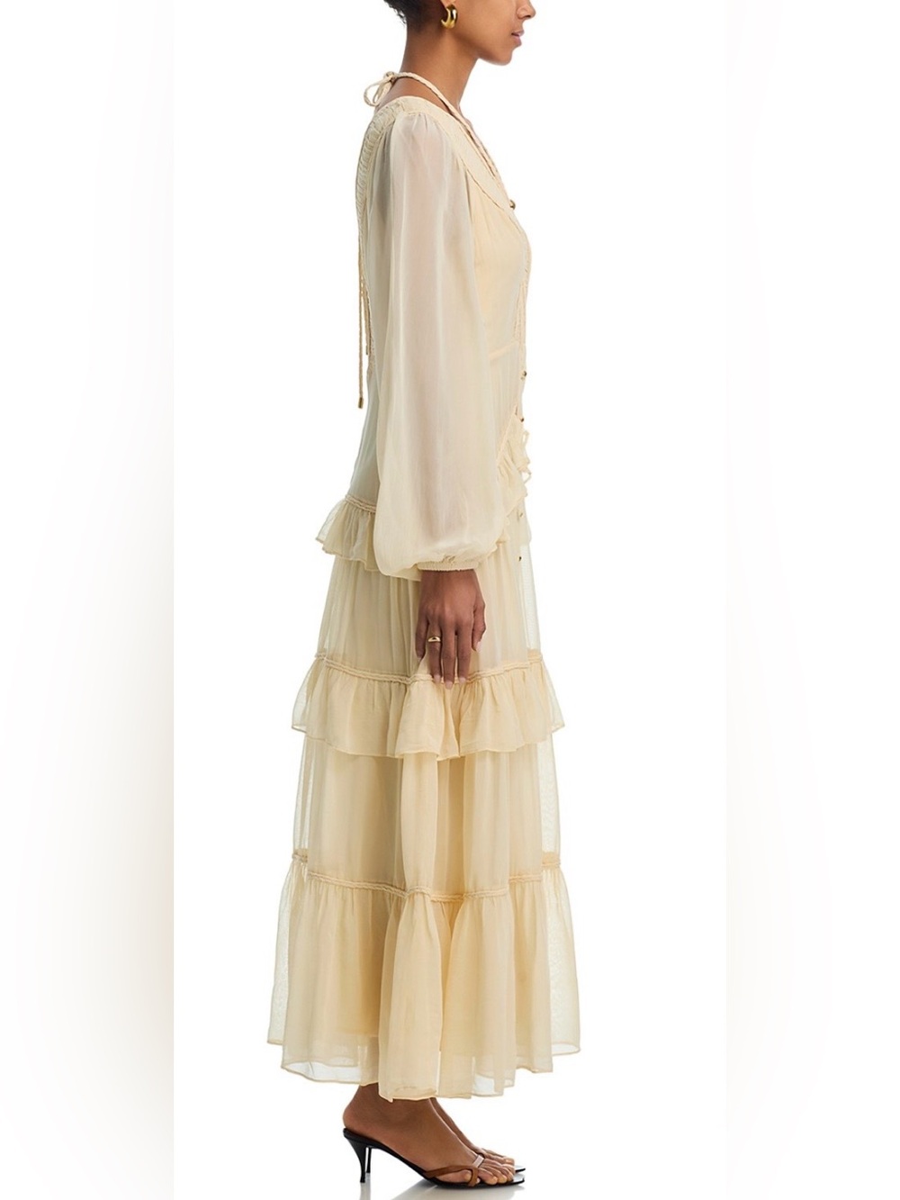 FARM Rio Ruffle Maxi Dress in Yellow - Picture 5 of 6